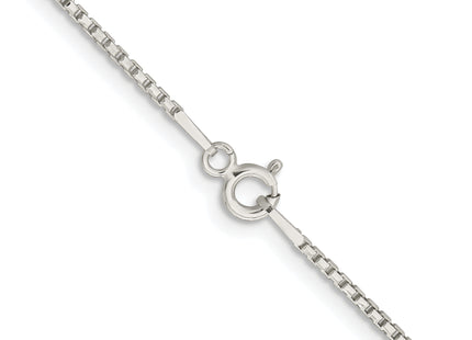 Sterling Silver Rhodium-plated Diamond-cut Round Box Chain, 16 x 1.3mm