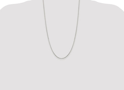 Sterling Silver Rhodium-plated Diamond-cut Round Box Chain (Style QVX026R-26)