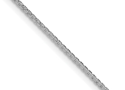 Sterling Silver Rhodium-plated Diamond-cut Round Box Chain, 16 x 1.3mm