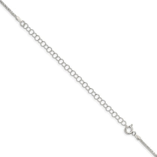 Sterling Silver Diamond-cut Round Box Chain w/4in ext. (Style QVX028E-22)