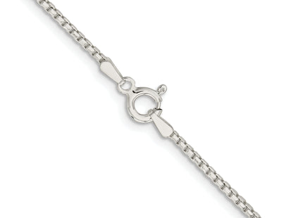 Sterling Silver Rhodium-plated Diamond-cut Round Box Chain, 16 x 1.5mm