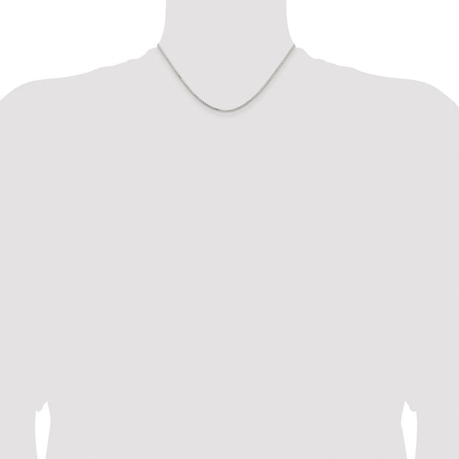 Sterling Silver Rhodium-plated Diamond-cut Round Box Chain, 16 x 1.5mm