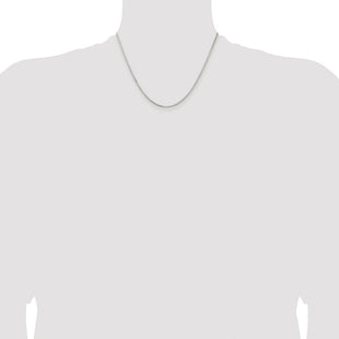 Sterling Silver Rhodium-plated Diamond-cut Round Box Chain (Style QVX028R-18)
