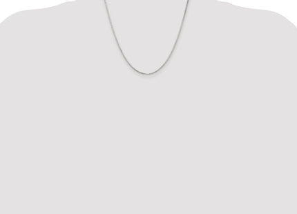 Sterling Silver Rhodium-plated Diamond-cut Round Box Chain (Style QVX028R-20)