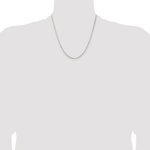 Sterling Silver Rhodium-plated Diamond-cut Round Box Chain (Style QVX028R-20)