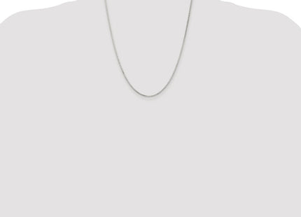 Sterling Silver Rhodium-plated Diamond-cut Round Box Chain (Style QVX028R-22)