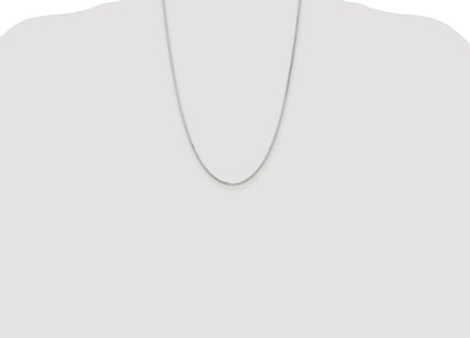 Sterling Silver Rhodium-plated Diamond-cut Round Box Chain (Style QVX028R-24)