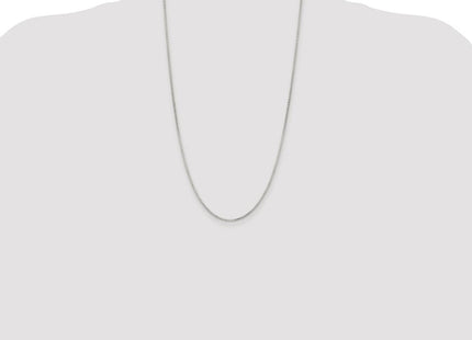 Sterling Silver Rhodium-plated Diamond-cut Round Box Chain (Style QVX028R-26)