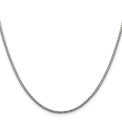 Sterling Silver Rhodium-plated Diamond-cut Round Box Chain, 16 x 1.75mm