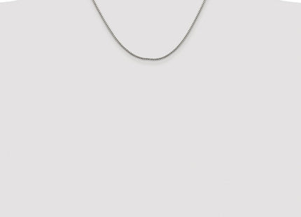 Sterling Silver Rhodium-plated Diamond-cut Round Box Chain (Style QVX035R-18)