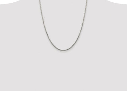 Sterling Silver Rhodium-plated Diamond-cut Round Box Chain (Style QVX035R-22)