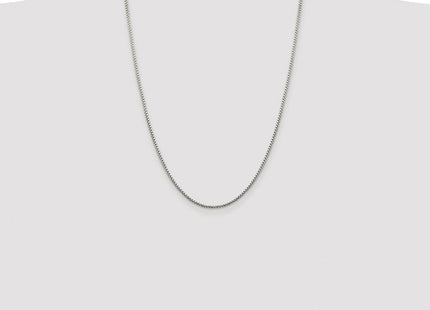Sterling Silver Rhodium-plated Diamond-cut Round Box Chain (Style QVX035R-24)