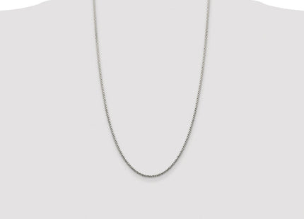 Sterling Silver Rhodium-plated Diamond-cut Round Box Chain (Style QVX035R-26)