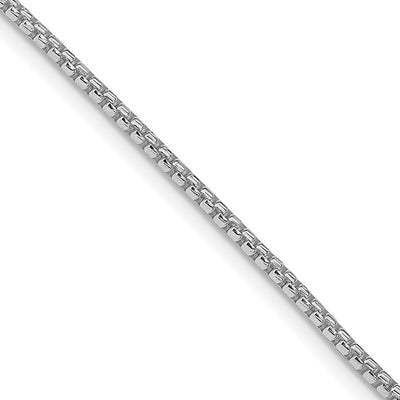 Sterling Silver Rhodium-plated Diamond-cut Round Box Chain, 16 x 1.75mm