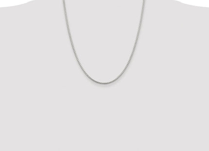 Sterling Silver Rhodium-plated Diamond-cut Round Box Chain (Style QVX040R-22)