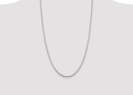 Sterling Silver Rhodium-plated Diamond-cut Round Box Chain (Style QVX040R-26)