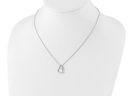 Sterling silver diamond heart necklace, further view