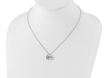 Sterling silver diamond heart necklace, further view