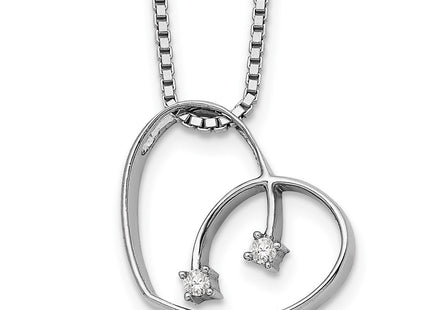 Sterling silver diamond heart necklace