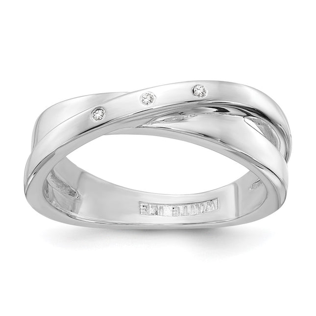 Sterling silver diamond ring