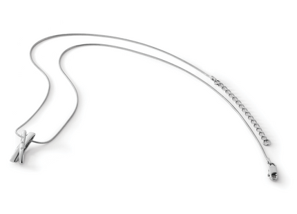 White Ice Sterling Silver Rhodium-plated Diamond Crossover Necklace with Extender