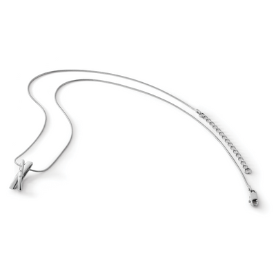 White Ice Sterling Silver Rhodium-plated Diamond Crossover Necklace with Extender