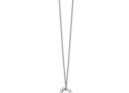 Sterling silver diamond heart necklace, alternate view