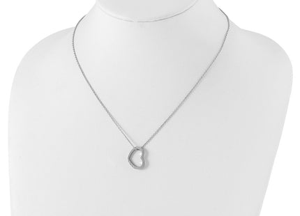Sterling silver diamond heart necklace, further view
