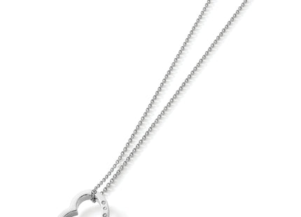 White Ice Sterling Silver Rhodium-plated Diamond Open Heart Necklace with Extender, 20 x 16mm