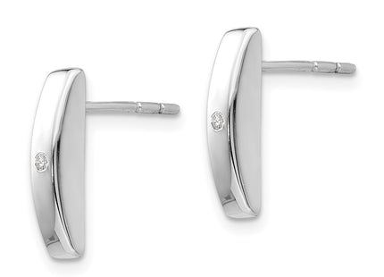 Sterling silver diamond earrings, alternate view