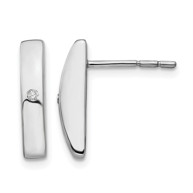 Sterling silver diamond earrings