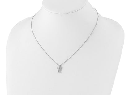 Sterling silver diamond cross necklace, further view