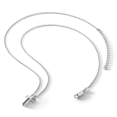 White Ice Sterling Silver Rhodium-plated Diamond Cross Necklace with Extender, 20 x 9mm
