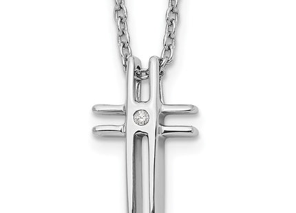 Sterling silver diamond cross necklace