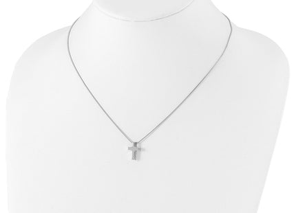 Sterling silver diamond cross necklace, further view