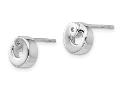 Sterling silver diamond earrings, alternate view