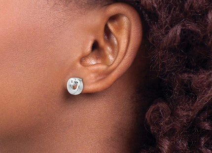 Sterling silver diamond earrings, another view