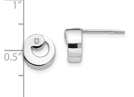 Sterling silver diamond earrings, further view