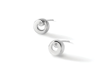 White Ice Sterling Silver Rhodium-plated Diamond Post Earrings, 7 x 9mm