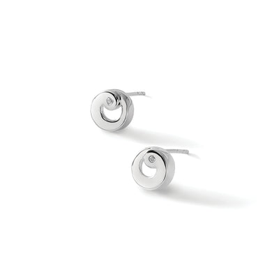 White Ice Sterling Silver Rhodium-plated Diamond Post Earrings, 7 x 9mm