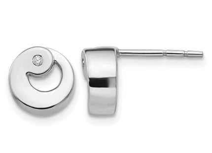 Sterling silver diamond earrings