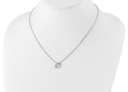 Sterling silver diamond circle necklace, further view