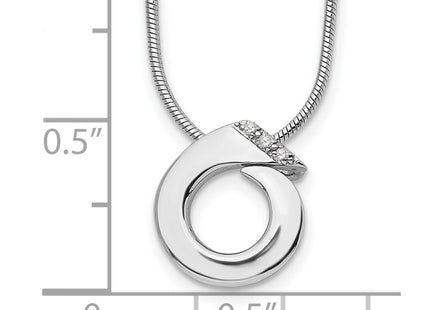 Sterling silver diamond circle necklace, another view