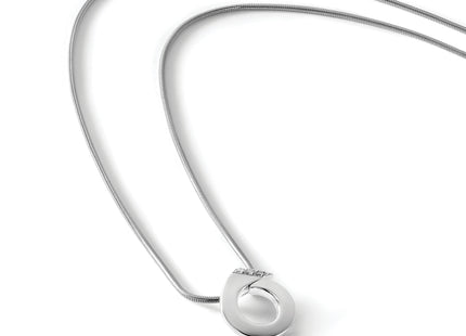 White Ice Sterling Silver Rhodium-plated Open Circle Diamond Necklace with Extender, 20 x 15mm