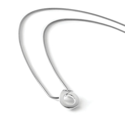 White Ice Sterling Silver Rhodium-plated Open Circle Diamond Necklace with Extender, 20 x 15mm