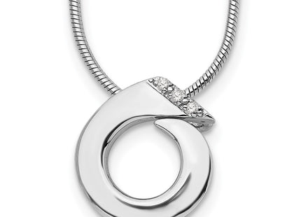 Sterling silver diamond circle necklace