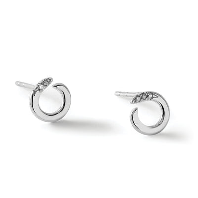 White Ice Sterling Silver Rhodium-plated Open Circle Diamond Post Earrings