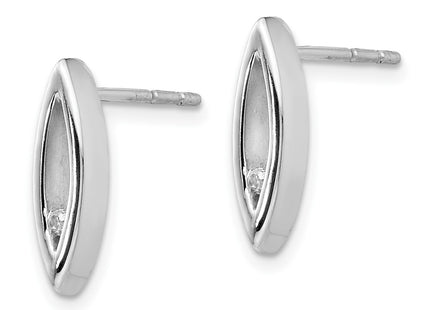 Sterling silver diamond earrings, alternate view