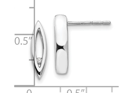 Sterling silver diamond earrings, further view