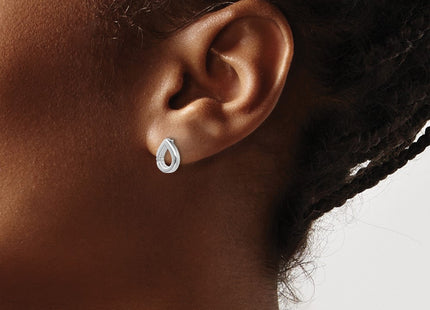 Sterling silver diamond teardrop earrings, another view